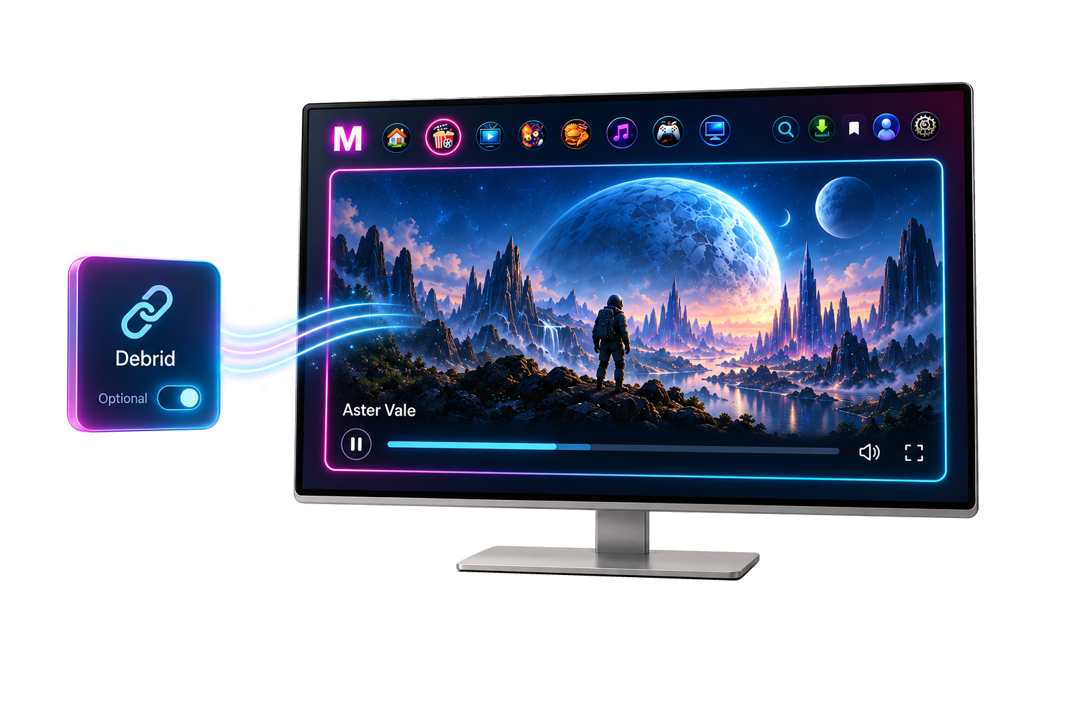 MaliceTV playback with an optional debrid service connected for faster, cleaner streams with less buffering.